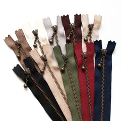 3GKB10-10MIX 10色セット アンティークゴールド 10cm 玉付きファスナー YKK Y.K.K