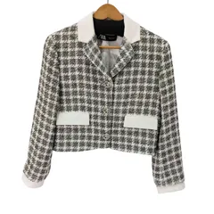 ザラ ZARA CROPPED CHECKED BLAZER レディース import：S 