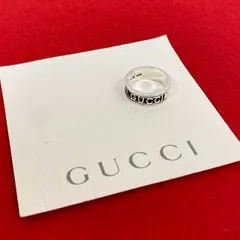 極 美品 GUCCI グッチ ロゴ シルバー925 リング 指輪 12号 アクセサリー レディース メンズ シルバー 92267