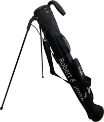 ロバート・アンド・スミス ゴルフバック スタンド式 ゴルフケース 練習用 7本収納可能 ドライバー収納OK フード付 大型ポケット付( ブラック)