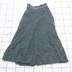 ◇ Θ Techichi テチチ 水玉模様 ロング丈 ギャザーフレア スカート サイズM ブラック系 レディース E  【1508200025216】