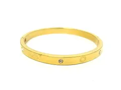■美品■ kate spade ケイトスペード ラインストーン バングル ブレスレット アクセサリー レディース メンズ ゴールド系 DH5473