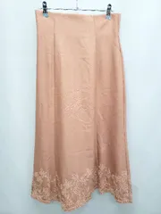 ◇ PROPORTION BODY DRESSING 花柄刺繍 ロング フレア スカート サイズM オレンジ レッド系 レディース P  【1406180046644】