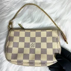 【極美品】Louis Vuitton ルイヴィトン ポシェット アクセソワール ダミエ ミニ ホワイト SF3185