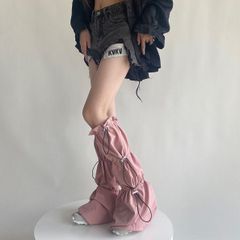 ソックス、巾着デザイン、レッグウォーマー