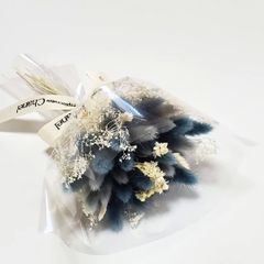 ドライフラワーブーケ 花束 ブーケ ラグラス バニーテール ドライフラワー 花材 ハンドメイド インテリア ミニブーケ スワッグ ラッピング付き ブルー系C