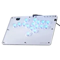 アーケードゲーム用レバーレスコントローラR16： Haute42&Cosmoxgaming レトロリムシリーズ 薄型＆小指ボタン(20.6mm) 16キー クリスタル薄型スイッチ PC/Switch/PlayStation用カスタムRGBコントローラー「R 0