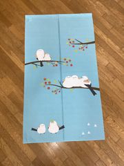 のれん(シマエナガ) 幅85 x 丈150cm 新品未使用品