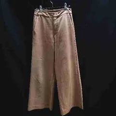 ◇ STRAWBERRY FIELDS 内掛けボタン ストレッチ 無地 ワイドパンツ スラックス サイズ1 ベージュ レディース E  【1211150021992】