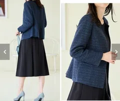 Ｔ561＊19号　新品 フォーマル きれいめ セットアップ　ジャケットネイビー、スカート黒　2点セット