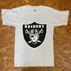 LOGO7製 RAIDERS Tシャツ S グレー 半袖 NFL レイダース アメリカンフットボール アメフト チームT ヴィンテージ ビンテージ VINTAGE ユーズド USED 古着