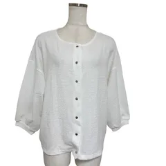 SEASON＆REASON しまむら 美品 レディース サッカー地 カーディガン 7分袖 ゆったり ホワイト 白 無地 M 涼しい 軽やか 上品 きれいめ 大人可愛い おしゃれ 羽織り 春夏秋 通勤 通学 デイリー 人気 ブランド