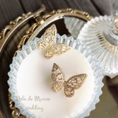 キュートな蝶モチーフピアス【papillon パピヨン】※イヤリングお問い合わせ下さい