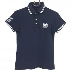 ★特価★【超美品】23区ゴルフ 半袖ポロシャツ ネイビー×白 襟裏総柄 袖口ライン  レディース I(M) ゴルフウェア 23区