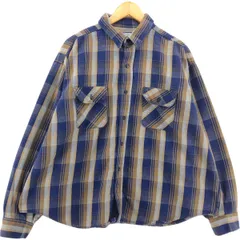 古着 70~80年代 ファイブブラザー Five Brother 長袖 ヘビーネルチェックシャツ USA製 メンズXL相当 ヴィンテージ/eaa524055
