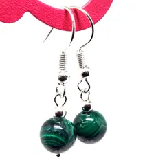 天然石 ピアス マラカイト 孔雀石 約6mm パワーストーン アクセサリー