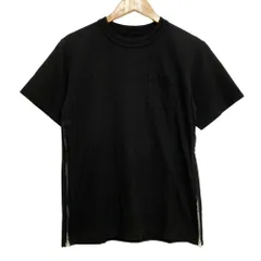 サカイ - sacai | Side Zip Cotton T-Shirt-Black-1の通販