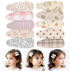 【迅速発送】BIANHUAN 赤ちゃん ヘアピン 布地 ベビー パッチンどめ パッチン留め ぱっちんどめ パッチンピン スリーピン ヘアピン ヘアアクセサリー 10点セット 髪飾り 髪留め 赤ちゃん キッズ 女の子 花 リボン クマ お誕生日 プレゼント