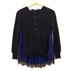 美品✨sacai luck サカイラック ニット カーディガン 金ボタン 紺 M 美品 sacai luck サカイラック ニット カーディガン 金ボタン 紺