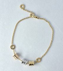 ★【美品】BVLGARI ブルガリ ブレスレット ビーゼロワン B-ZERO1 スリー 3 エレメントブレスレット 18金 YG/WG/PG/スリーカラー 9.1g 20cm レディース メンズ