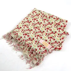 ミニマムミニマム マフラー ストール 花柄 フリンジ ブランド 小物 レディース ネイビー MINIMUM MINIMUM 【中古】