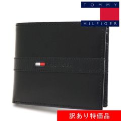 【訳あり】トミーヒルフィガー 財布 二つ折り メンズ 小銭入れ付き TOMMY HILFIGER Wallet ブラック 31TL25X001 001