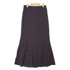 ROPE' PICNIC ロペピクニック 秋冬 ニット★ 幾何学模様 フレア レース スカート Sz.40 レディース 紺