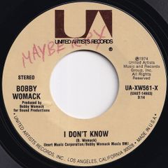 Bobby Womack I Don't Know / Yes Jesus Loves Me United Artists US UA-XW561-X 211779 SOUL ソウル レコード 7インチ 45