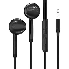 【新品】 2メートル 有線イヤホン 2m 重低音 人間工学設計 スマホ/パソコン/テレビ/ゲーム機/録音対応 マイク内蔵 超柔軟ケーブル ブラック 0
