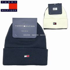 TOMMY HILFIGER KNIT CAP THW0001 46C トミーヒルフィガー ニットキャップ ワッチキャップ ビーニー 2個セット 正規SHOP購入 (1576)