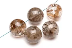 贅沢な内包量！ シルバールチルクォーツ 14mm 粒売り (貫通穴) ビーズ 1個売り パワーストーン 天然石 _T640-14