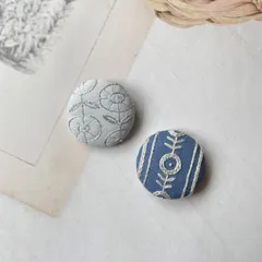 【2個セット】手刺繍ブローチ no.111