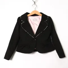 メゾピアノ テーラードジャケット ショート丈 フォーマル 卒入園式 キッズ 女の子用 120サイズ ブラック mezzo piano 【中古】