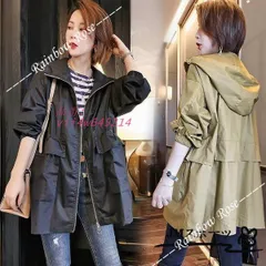 トレンチコート レディース 40代 ミディアム丈ジャケット 春コート ライトアウター 韓国風 大きいサイズ フード付きバーカー 30代 秋服 50代 vii4w645214