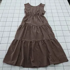 ◇ ⊂ w closet ダブルクローゼット ティアード ロング丈 ノースリーブ ワンピース サイズF モカ系 レディース E  【1509180005083】