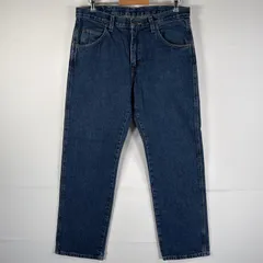 古着 ラングラー Wrangler デニムパンツ ブルーデニム ジーンズ ジーパン テーパード ワンポイントロゴ w34 L30 インディゴブルー メンズ