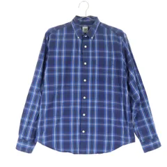 GAP ギャップ タータンチェック柄 長袖 ボタンダウンシャツ M ブルー メンズ 古着