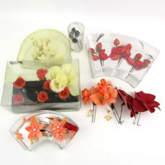 髪飾り 9点セット かんざし フラワーモチーフ ヘアアクセサリー まとめて 大量 レディース 【中古】