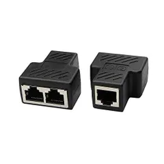 CERRXIAN RJ45ネットワークスプリッタアダプタ LANケーブル延長コネクタ LANイーサネットソケットコネクタアダプタ 二 股 分岐 コンパクト ギガビット タ プラグ 8P8C メス-メス アップグレードバージョンネットワークアダプタ1メス-2メス