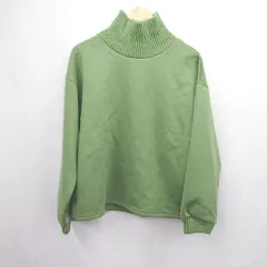 ◇ ⊇ ITEMS URBAN RESEARCH リブ ハイネック 長袖 トレーナー サイズF グリーン レディース E  【1505290044691】