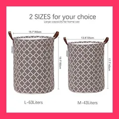 【スタッフおすすめ！】Sea Team 収納バスケット ランドリーバスケット洗濯かご ランドリーカゴ 洗濯ボックス 洗濯物入れ おもちゃいれ 取っ手付き 旅行 キッチン ベッドルーム リビング 書斎 クロークルーム 大容量 円型 （モロッコ