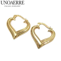 UNOAERREウノアエレ K18YG フープピアス 緑 4.44g A966