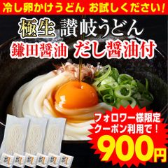 8月8日発送予定 釜玉や釜バターうどんにも最適！【本場 生麺 讃岐うどん 並切麺 750ｇ 鎌田醤油のだし醤油付】6人前　香川直送　　　（KUB）