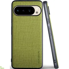 Aioria 互換性 ケース for Google Pixel 10 Pro XL 5G 生地パターンレザー高級に保護純色スマホケース (Green, for Pixel 10 Pro XL) a a