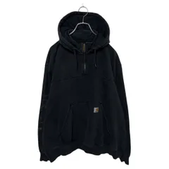 【Carhartt】ハーフジップ スウェットパーカー ブラック S-2180