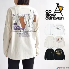 ゴースローキャラバン go slow caravan トップス Tシャツ ロンT USA/C スクエアLOGOバックプリント メンズ レディース  長袖 綿 春 秋 冬 ホワイト アイボリー ブラック M L XL 331903