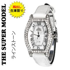現品限り 蔵出し ザ スーパーモデル THE SUPER MODEL NEW YORK 腕時計 レディース  長期在庫 アナログ エレガント ラインストーン SP-930ホワイト 送料無料