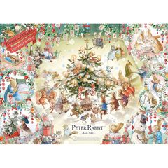 エポック社 500ピース ジグソーパズル ピーターラビット ホッピークリスマス! ピーターラビット? (38×53cm) 06-514s のり付き ヘラ付き 点数券付き EPOCH