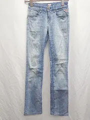 ◇ REPLAY<!-利用不可文字-!>　リプレイ ストレッチ　ダメージ加工 ジーンズ デニム パンツ サイズW26　L32 ライトブルー系 レディース P  【1407100032235】