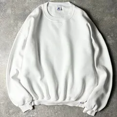00s RUSSELL 無地 前V スウェット トレーナー XXL / 00年代 オールド ラッセル 裏起毛 ホワイト 白 スエット